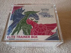 Amazing Factory Sealed Pokemon Cosmic Eclipse Elite Trainer Box & Acrylic Case - Image 1