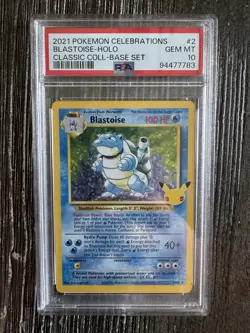 2021 Pokemon Celebrations Blastoise Holo Classic Collection Base Set #2 PSA 10 - Image 1