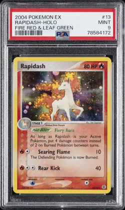 2004 POKEMON EX FIRE RED & LEAF GREEN #13 RAPIDASH-HOLO PSA 9 - Image 1