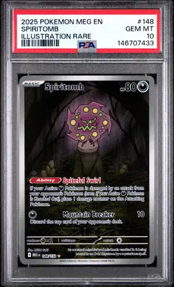 2025 POKEMON MEG EN-MEGA EVOLUTION ILLUSTRATION RARE #148 SPIRITOMB PSA 10 - Image 1