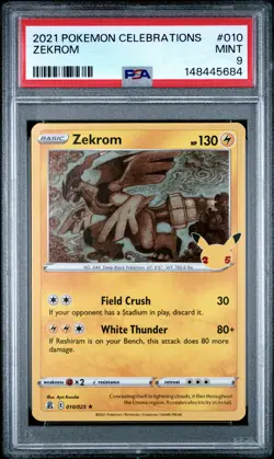 2021 POKEMON CELEBRATIONS #010 ZEKROM PSA 9 - Image 1