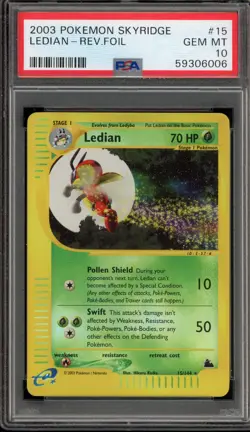 Pokemon Ledian Skyridge Reverse Holo Rare #15 PSA 10 Gem Mint - Image 1
