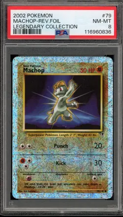 Pokemon Machop Legendary Coll. Reverse Holo #79 PSA 8 - Image 1