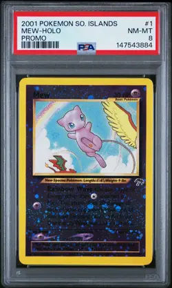 2001 POKEMON SOUTHERN ISLANDS PROMO #1 MEW-HOLO PSA 8 - Image 1