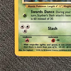 Scyther 10/64 MP/HP - Jungle Set - Vintage WOTC Pokemon TCG (DAMAGE SEE PICS) - Image 5