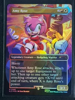 Magic the Gathering MTG Sonic Secret Lair Amy Rose Rainbow Foil SP - Image 1