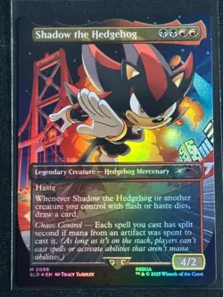 Magic the Gathering MTG Sonic Secret Lair Shadow the Hedgehog Rainbow Foil SP 4 - Image 1