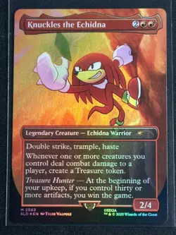 Magic the Gathering MTG Sonic Secret Lair Knuckles the Echidna Rainbow Foil SP - Image 1