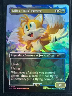 Magic the Gathering MTG Sonic Secret Lair Miles "Tails" Prower Rainbow Foil SP 4 - Image 1