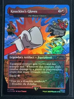 Magic the Gathering MTG Sonic Secret Lair Knuckles's Gloves Rainbow Foil SP - Image 1