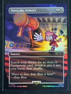 Magic the Gathering MTG Sonic Secret Lair Open the Armory Amy Rose Rainbow Foil - Image 1