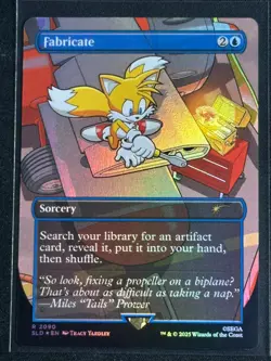 Magic the Gathering MTG Sonic Secret Lair Fabricate Tails Rainbow Foil SP - Image 1