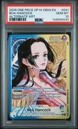 2026 ONE PIECE OP14-EB04-THE AZURE SEA'S SEVEN ALTERNATE ART BOA HANCOCK PSA 10 - Image 1