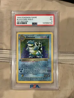 1999 Pokemon Game Blastoise Holo 2/102 1st Edition PSA 5 Card - Image 1