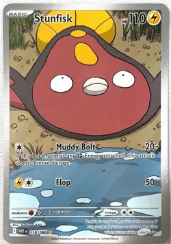 Pokemon TCG Stunfisk 118/086 Scarlet & Violet White Flare Illustration Rare Card - Image 1