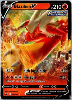 Pokemon Card - Blaziken V 020/198 SWSH06: Chilling Reign Ultra Rare Holo NM - Image 1