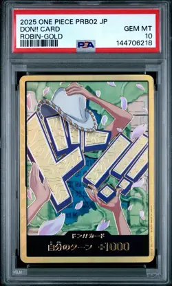 2025 ONE PIECE JAPANESE PRB02-PREMIUM BOOSTER NICO ROBIN-GOLD DON!! CARD PSA 10 - Image 1