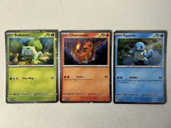 Pokemon 151 Promo Holo Set Charmander Bulbasaur Squirtle SVP 046 047 048 MINT - Image 1