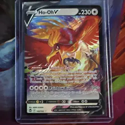 Pokemon TCG Ho-Oh v Silver Tempest Ultra Rare Holo Card 140/195 NM Condition - Image 1