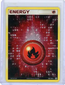 Fire Energy 102/106 EX Emerald Holo Secret Rare Vintage Pokemon TCG Card LP - Image 1
