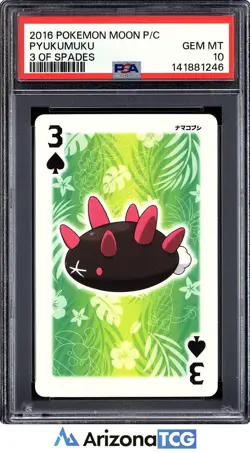 Pokemon 2016 Pyukumuku 3 Of Spades Moon Playing Card Japanese GEM MINT PSA 10 - Image 1