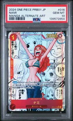 2024 ONE PIECE JPN MANGA ALT ART PRB01-016 ONE PIECE CARD THE BEST- NAMI PSA 10 - Image 1