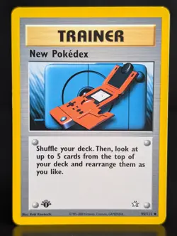 TRAINER NEW POKEDEX 95/111 2000 NEO GENESIS SET POKEMON CARD 1st EDITION - Image 1