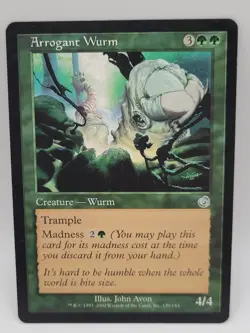 Arrogant Wurm LP MTG Torment Creature Wurm Madness Trample Green Magic Card - Image 1