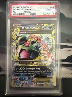 Pokemon TCG M Tyranitar EX Holo Card 43/98 XY-Ancient Origins PSA 10 - Image 1