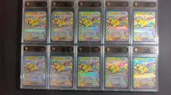 10x TOC 9-10 Pikachu ex 044/193 RR Japanese Pokemon Graded Cards LN05 - Image 1