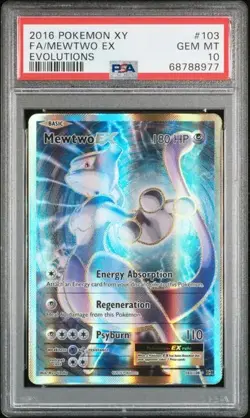 2016 Pokemon Mewtwo EX XY Evolutions Full Art #103 PSA 10 Gem Mint - Image 1