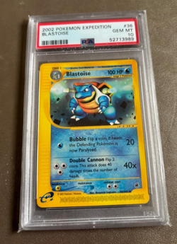 Pokemon TCG Blastoise Expedition Card 36/165 Regular PSA 10 (Pop 141) - Image 1