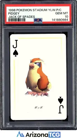 Pokemon Stadium 1998 Pidgey Yellow Playing Card Japanese GEM MINT PSA 10 - Image 1