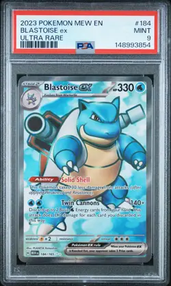 2023 POKEMON MEW EN-151 ULTRA RARE #184 BLASTOISE EX PSA 9 - Image 1