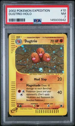2002 POKEMON EXPEDITION #10 DUGTRIO-HOLO PSA 7 - Image 1