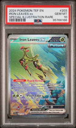 2024 POKEMON TEF EN-TEMPORAL FORCES #203 IRON LEAVES EX PSA 10 - Image 1