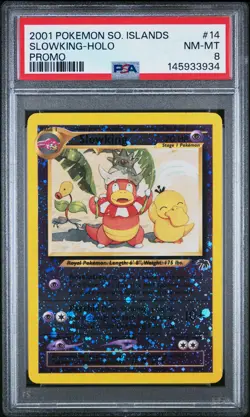 2001 POKEMON SOUTHERN ISLANDS PROMO #14 SLOWKING-HOLO PSA 8 - Image 1