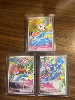 Rowlett 043 + Litten 044 + Popplio 045 - First Partner Pokemon Card Lot - Image 1