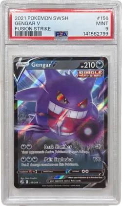 2021 POKEMON SWORD & SHIELD FUSION STRIKE #156 GENGAR V PSA 9 - Image 1