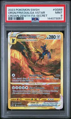 2023 POKEMON SWSH CROWN ZENITH FULL ART/ORIGIN FORME DIALGA VSTAR PSA 9 - Image 1