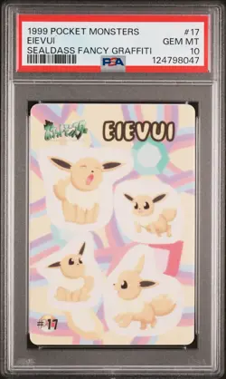 1999 POCKET MONSTERS SEALDASS FANCY GRAFFITI #17 EIEVUI PSA 10 - Image 1