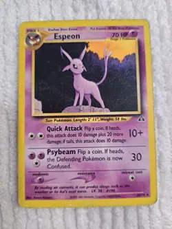 Espeon Regular Rare 20/75 Neo Discovery Unlimited - MP English Vintage Pokemon - Image 1