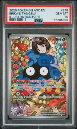 2026 POKEMON ASC EN-ASCENDED HEROES ILLUSTRATION RARE ERIKA'S TANGELA PSA 10 - Image 1