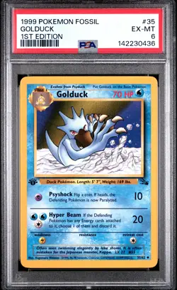 1999 POKEMON FOSSIL 1ST EDITION #35 GOLDUCK PSA 6 - Image 1