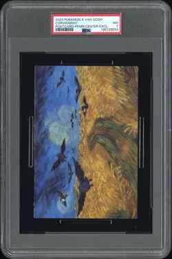 2023 POKEMON X VAN GOGH POSTCARD POKEMON CENTER EXCLUSIVE CORVIKNIGHT PSA 7 - Image 1