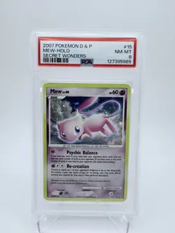 2007 Pokemon Diamond & Pearl Secret Wonders Mew Holo #15 PSA 8 - Image 1