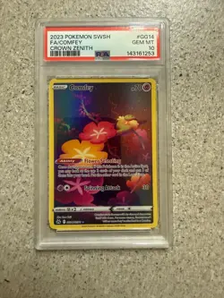 PSA 10 Comfey GG14/GG70 Crown Zenith IR Holo Pokemon Card - NEW CERT 03/2026 - Image 1