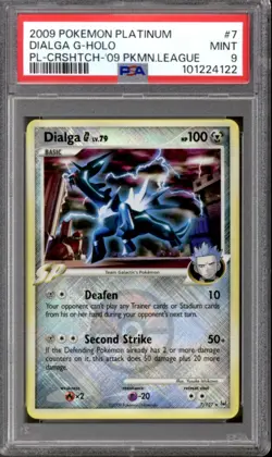Pokemon Platinum League Promo Cross-Hatch Reverse Holo Foil Dialga G 7/127 PSA 9 - Image 1