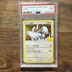 2021 POKEMON CELEBRATIONS #022 LUGIA PSA 9 Mint - Image 1