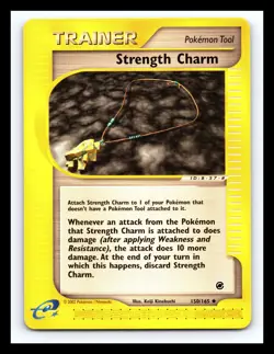 💥 STRENGTH CHARM TRAINER Pokemon 2002 Expedition E-Reader Set Non Holo #150/165 - Image 1